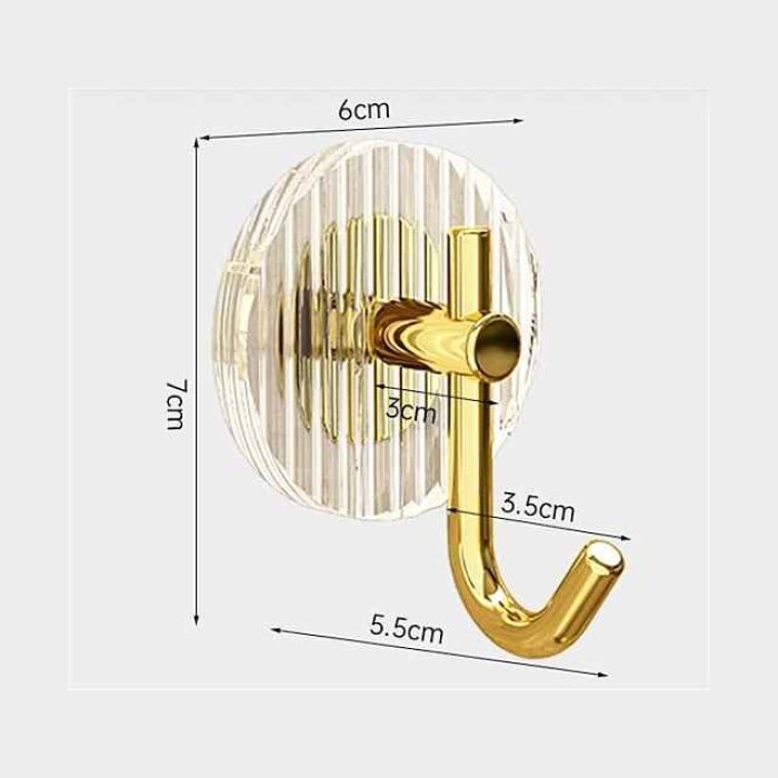 Acrylic Hook Hole-Free Adhesive Hook Strong Adhesive Door Entry Key Bathroom Towel Clothes Hook