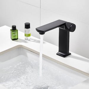 Basin Sink Mixer Taps, Bathroom Sink Faucet Single Handle One Hole Deck Mounted Vessel Water Tap with Hot and Cold Hose