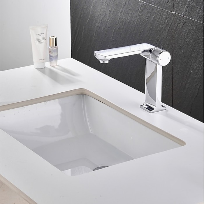 Basin Sink Mixer Taps, Bathroom Sink Faucet Single Handle One Hole Deck Mounted Vessel Water Tap with Hot and Cold Hose