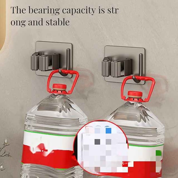 Mop Clip Hook Is Free Of Punching Simple Stainless Steel Broom Storage Fixture Wall-Mounted Mop Rack