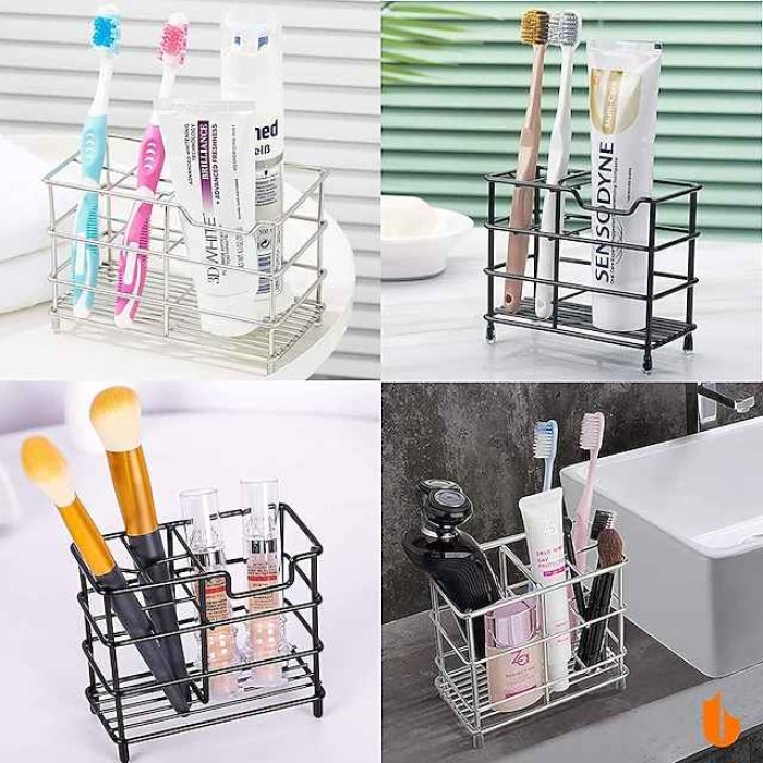 Bathroom Toothbrush Holder 304 Stainless Steel Toothpaste Holder Stand Bathroom Accessories Organizer