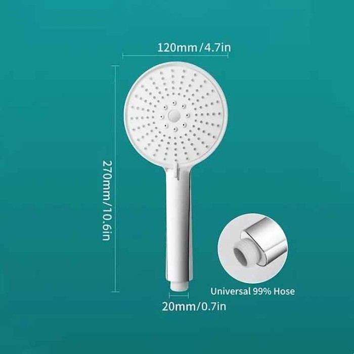 5 Mode Shower Head High Pressure Handheld Spray, with Stop Button Adjustable High-Pressure Water Saving, Shower Bathroom Accessories, Large Panel Electroplating Five-speed Showerhead