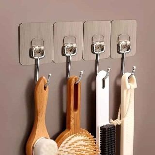 5pcs Wall Hooks Wall Mounted Hanger Large Adhesive Hooks Large Size Free Punching Hook For Bathroom Kitchen Room Bathroom Accessories