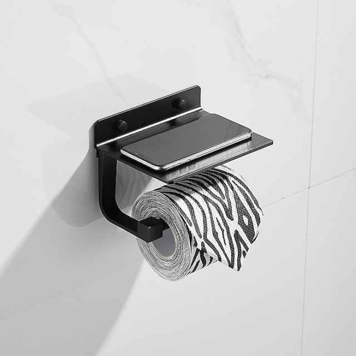 Toilet Paper Holder Space Aluminum Roller Paper Storage Rack Tissue Roll Hanger Bathroom Paper Towel Dispenser Office Toilet Paper Holder