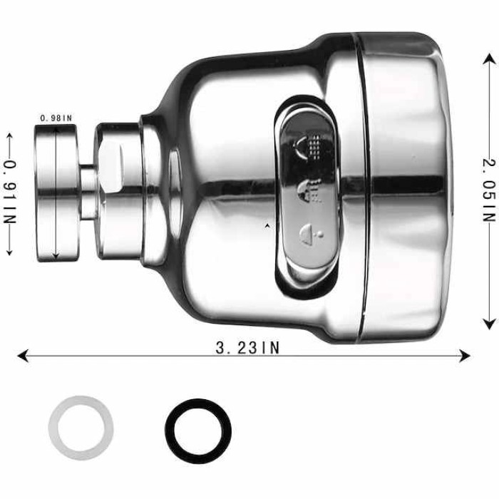 Kitchen Faucet Head Replacement 3 Mode, 360 Kitchen Sink Faucet Aerator Sprayer Attachment, Tap Accessories Water Saving Extend Nozzle Connect Adapter