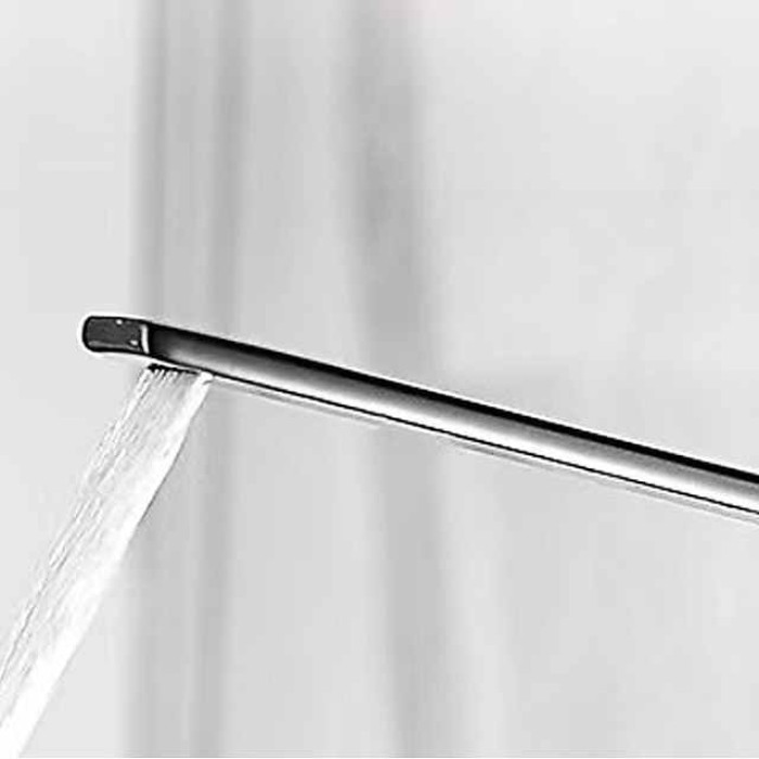 Waterfall Bathroom Sink Mixer Faucet, Basin Taps Mono Wash Basin Single Handle Washroom Tap with Hot and Cold Hose, Monobloc Vessel Water Brass Tap Deck Mounted