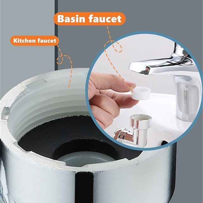 Faucet Extender Mechanical Arm 1080° Water Aerator Nozzle Bubbler for Bathroom Kitchen, Universal Tap Extend Head Sprayer Filter Spout Adapter Attachment Fittings Accessories