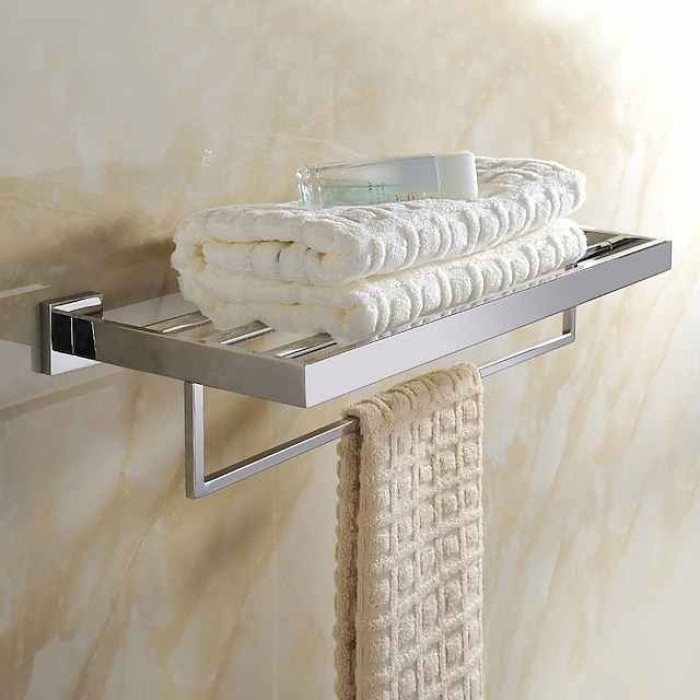 Wall Mounted Towel Bar Bathroom Towel Rail, SUS304 Stainless Steel 60cm Towel Rack Towel Holder, Modern Wall Mounted Clothes Holder Bathroom Towel Hanger