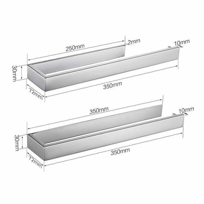 Adhesive Towel Holder, Towel Rail Stainless Steel Wall mounted, Bathroom Towel Rack 35cm, Towel Bar for Bath