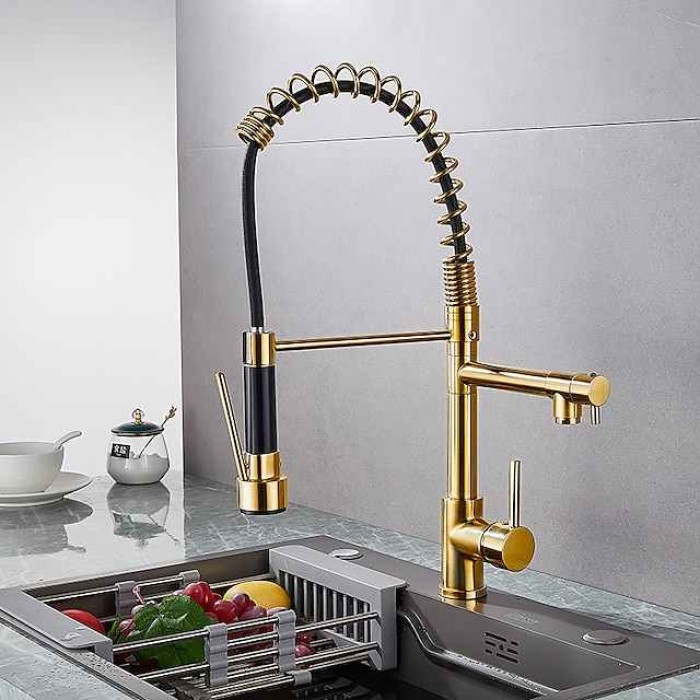 Kitchen faucet - Single Handle One Hole Electroplated Pull-out / Pull-down Deck Mounted Modern Contemporary Kitchen Taps