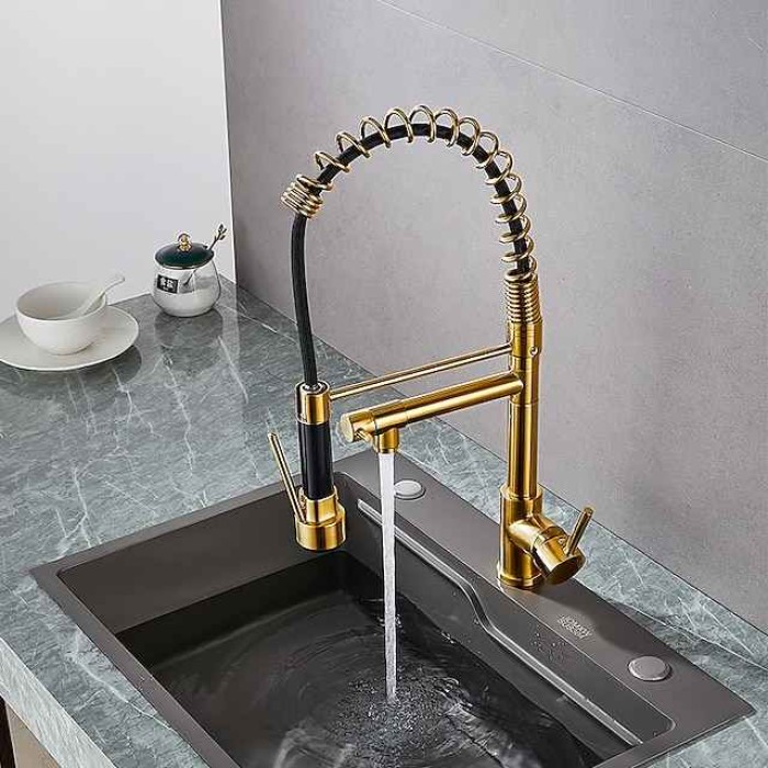 Kitchen faucet - Single Handle One Hole Electroplated Pull-out / Pull-down Deck Mounted Modern Contemporary Kitchen Taps