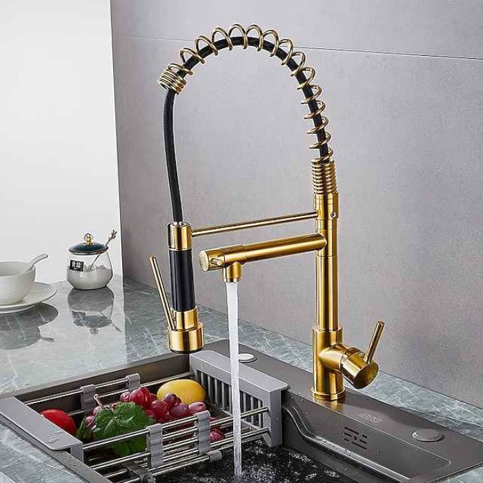 Kitchen faucet - Single Handle One Hole Electroplated Pull-out / Pull-down Deck Mounted Modern Contemporary Kitchen Taps