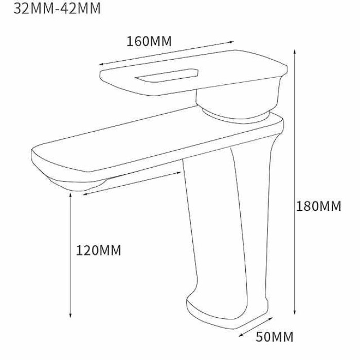 Bathroom Sink Mixer Faucet, Monobloc Washroom Basin Taps Single Handle One Hole Deck Mounted with Hot and Cold Hose