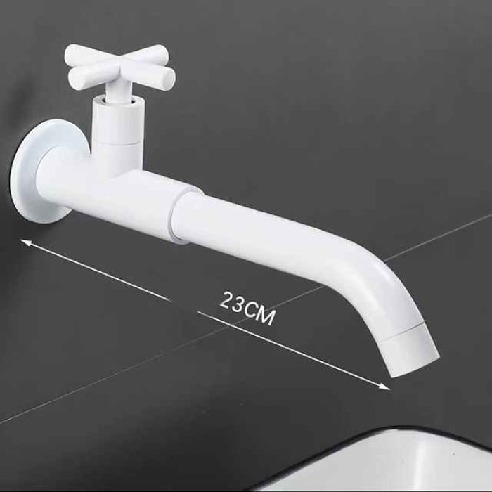 Bathroom Faucet Sink Only Cold Water Basin Taps Wall Mounted, 360 Rotates Single Handle Antique Brass Washroom Vessel Tap Black Chrome Golden White