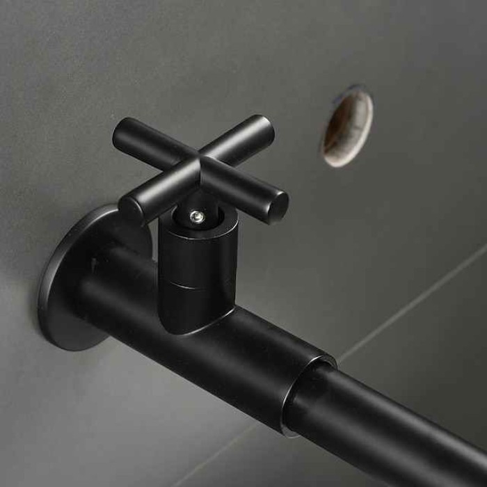 Bathroom Faucet Sink Only Cold Water Basin Taps Wall Mounted, 360 Rotates Single Handle Antique Brass Washroom Vessel Tap Black Chrome Golden White