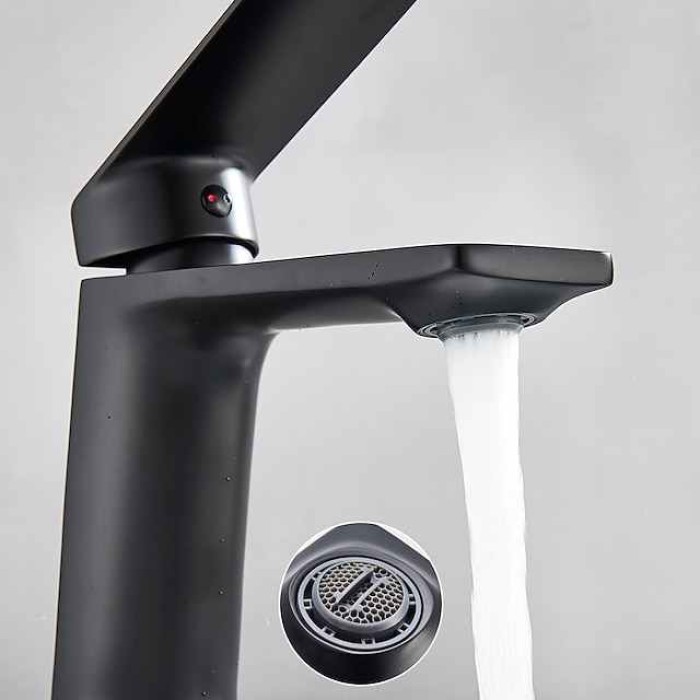 Monobloc Basin Taps Sink Mixer Bathroom Faucet, Single Handle Electroplated Washroom Tap, Black Golden Chrome Grey