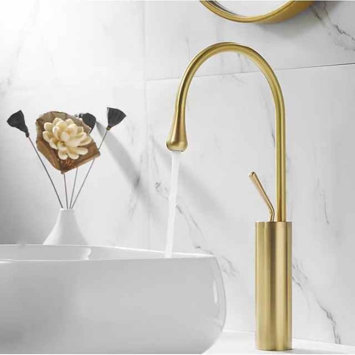 Bathroom Sink Faucet - Rotatable / Classic / Centerset Electroplated / Painted Finishes Deck Mounted Single Handle One HoleBath Taps