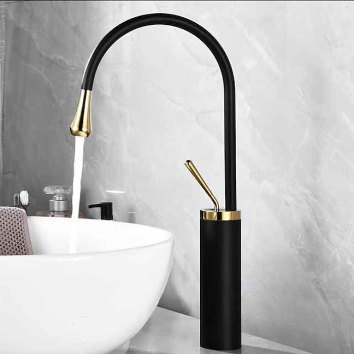 Bathroom Sink Faucet - Rotatable / Classic / Centerset Electroplated / Painted Finishes Deck Mounted Single Handle One HoleBath Taps