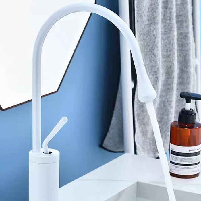 Bathroom Sink Faucet - Rotatable / Classic / Centerset Electroplated / Painted Finishes Deck Mounted Single Handle One HoleBath Taps