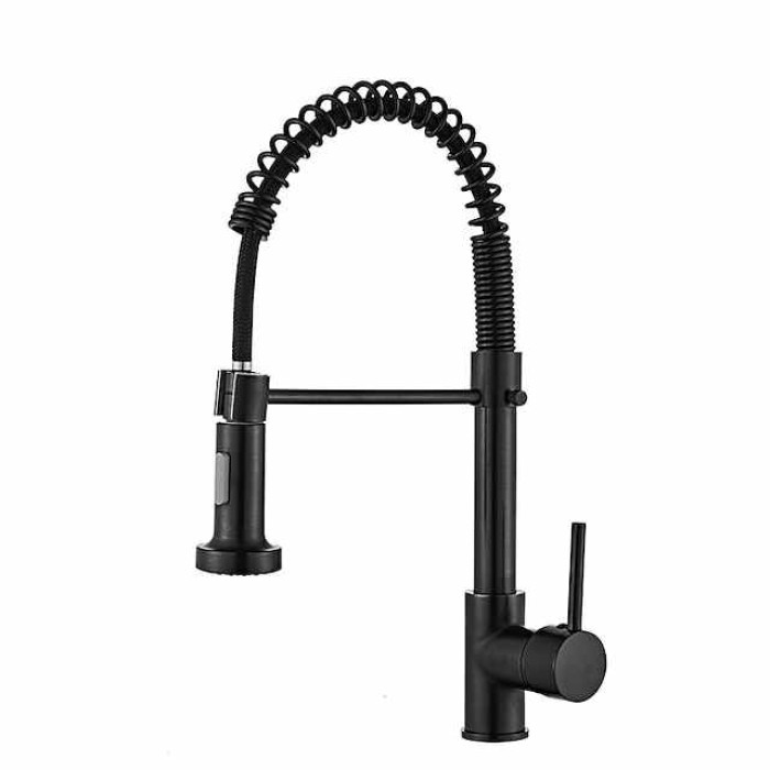 Kitchen Faucet Pull Donw High Arc Spout, 360 Swivel Single Handle Sink Mixer Taps, Kitchen Vessel Tap with Hot and Cold Water Hose