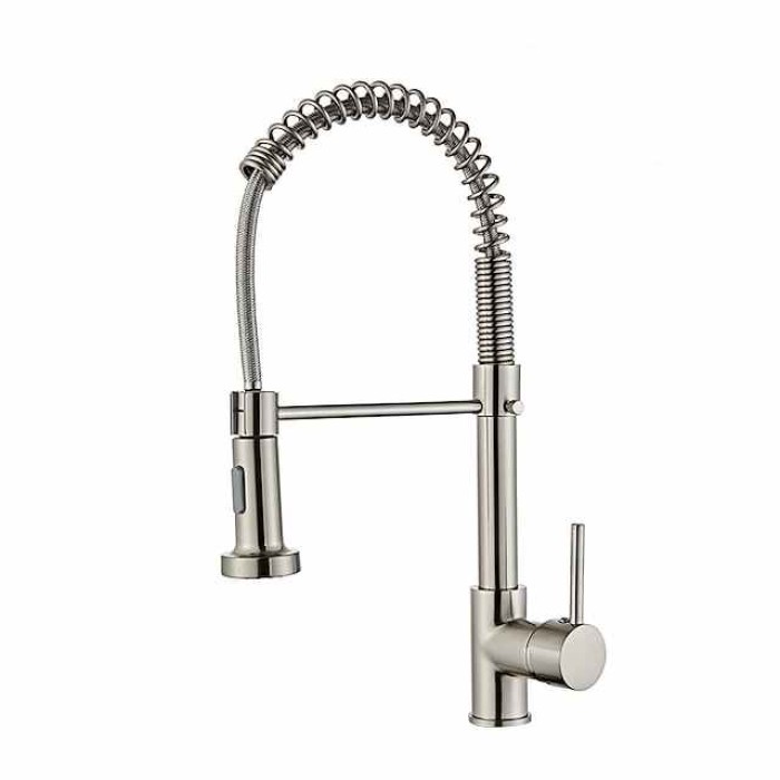 Kitchen Faucet Pull Donw High Arc Spout, 360 Swivel Single Handle Sink Mixer Taps, Kitchen Vessel Tap with Hot and Cold Water Hose