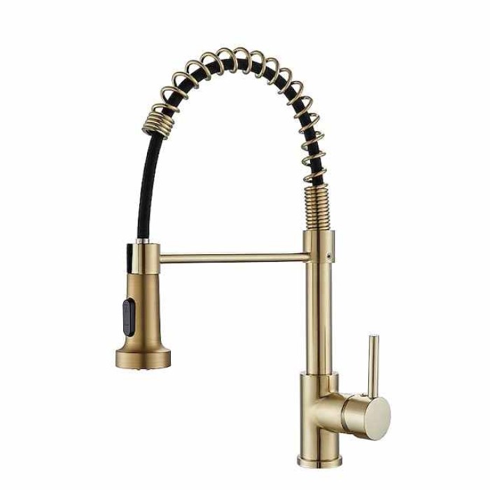 Kitchen Faucet Pull Donw High Arc Spout, 360 Swivel Single Handle Sink Mixer Taps, Kitchen Vessel Tap with Hot and Cold Water Hose