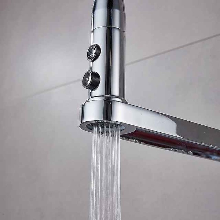 Kitchen Faucet Pull Donw, 360 Swivel Single Handle Sink Mixer Taps, Kitchen Vessel Tap with Hot and Cold Water Hose