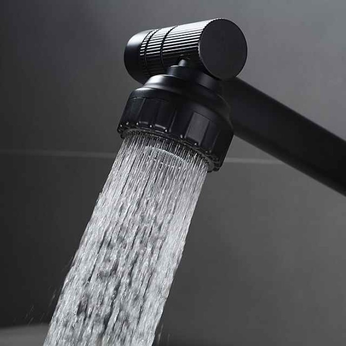 Foldable Bathroom Faucet Sink Mixer Basin Taps Dual Spout 3 Mode Spray, 360 Degrees Single Handle Washbasin Vessel Tap with Cold and Water Hose for Washroom Toilet