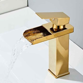 Bathroom Sink Faucet - Waterfall Stainless Steel Centerset Single Handle One HoleBath Taps