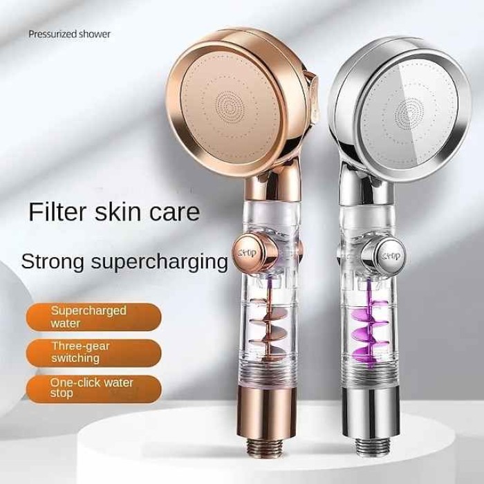 Beauty Skin Three-speed Turbo Rod Supercharged Shower Shower Head Whirlpool Bath Bath Hose Set Water Heater Shower Head Shower