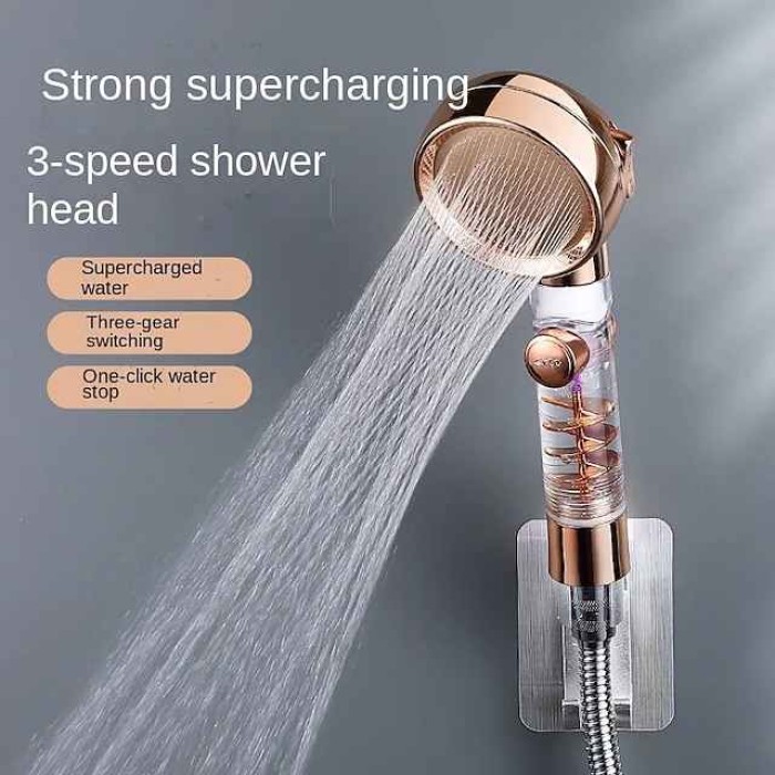 Beauty Skin Three-speed Turbo Rod Supercharged Shower Shower Head Whirlpool Bath Bath Hose Set Water Heater Shower Head Shower