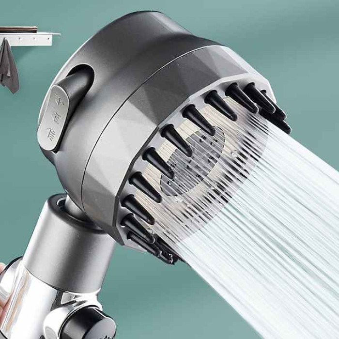 High Pressure 3-Mode Message Shower Head With Stop Button Handheld Water Saving Spray Nozzle Bathroom Accessories