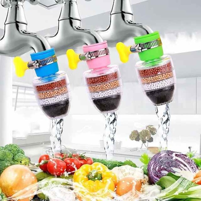 Six-Layer Adjustable Faucet Filter Water Purifier Household Bathroom Kitchen Tap Water Filter Splash-Proof Water Faucet Shower