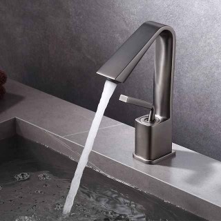 Bathroom Faucet Tall Spout Sink Mixer Basin Taps, Monobloc Single Handle Brass Washroom Vessel Tap with Cold and Hot Hose