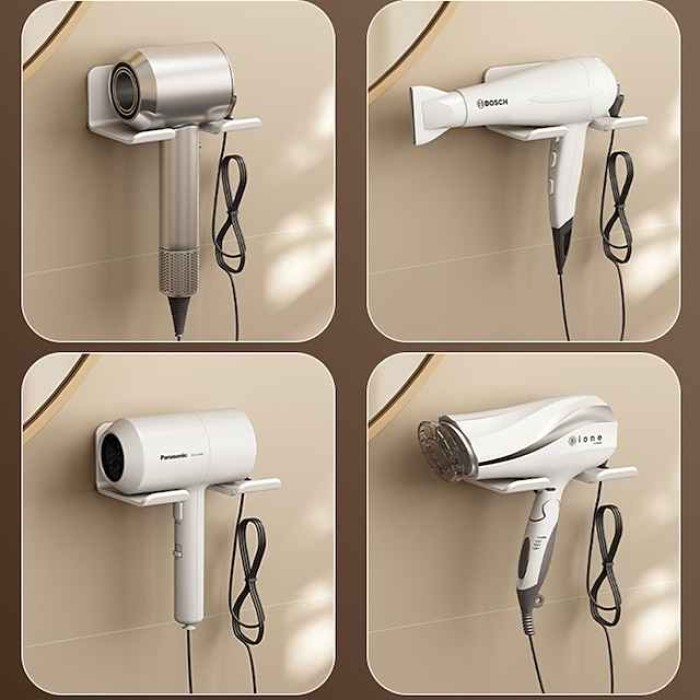 Hair Dryer Rack Punch Free Toilet Hair Dryer Hanger Air Blower Bracket Bathroom Storage Rack