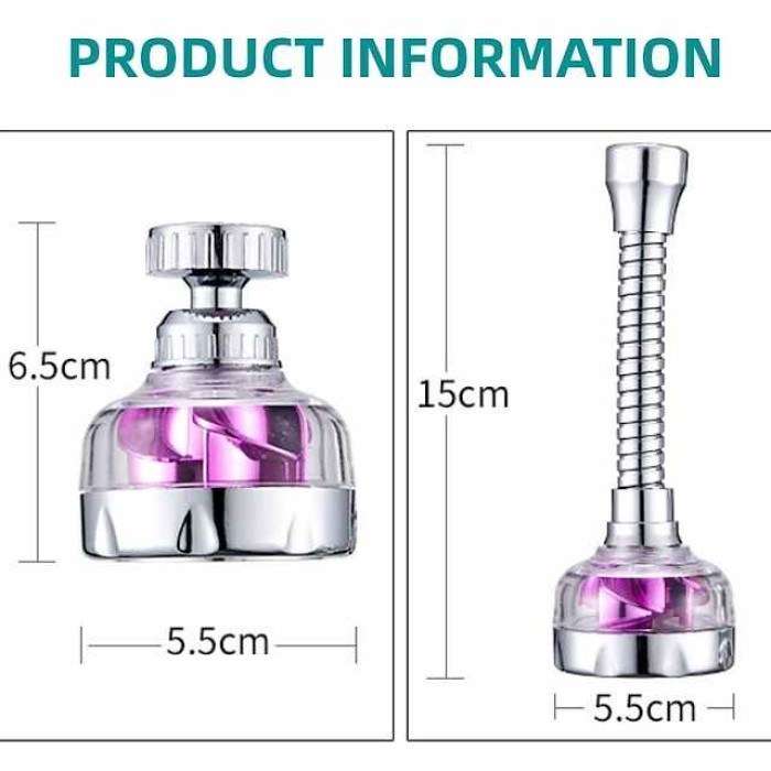 360 Degree Turbo Rotation Faucet Pressurize Kitchen Sink Tap Filter Bubble Splash Proof Water Saving Shower Nozzle Tap Connector