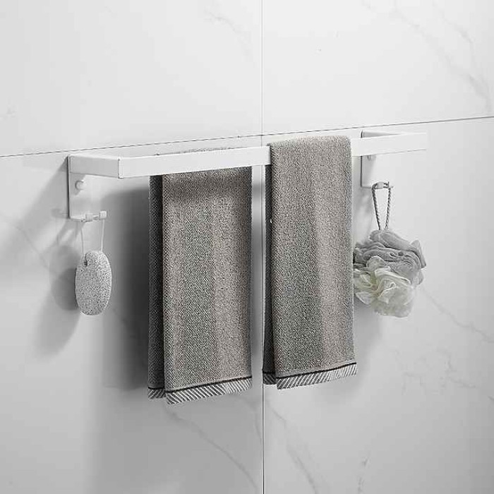 Towel Rack Towel Bar Multifunction Contemporary Modern Aluminum Bathroom 2-tower bar Wall Mounted