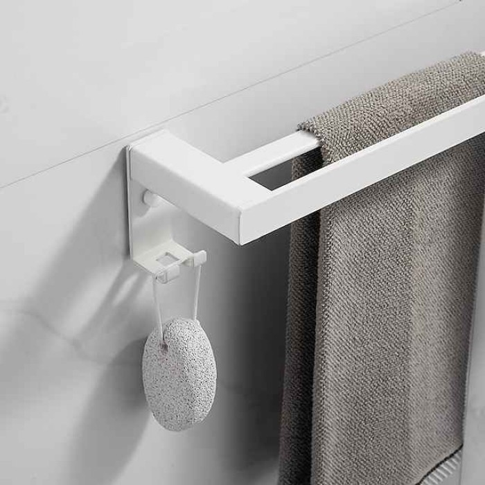 Towel Rack Towel Bar Multifunction Contemporary Modern Aluminum Bathroom 2-tower bar Wall Mounted