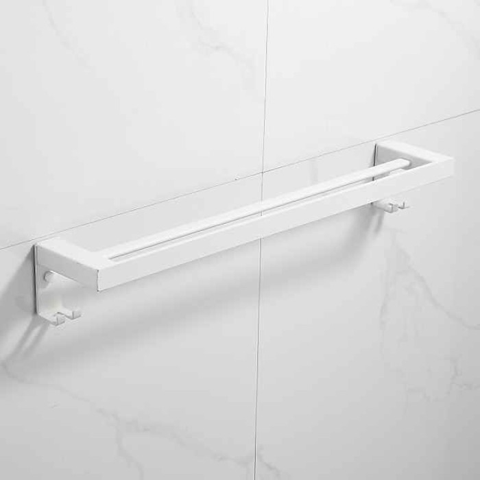 Towel Rack Towel Bar Multifunction Contemporary Modern Aluminum Bathroom 2-tower bar Wall Mounted