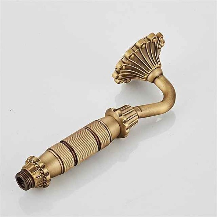 Shower Faucet Set Wall Mounted Vintage Brass, Shower System Handheld Sprayer, with Tub Spout Cold and Hot Hose