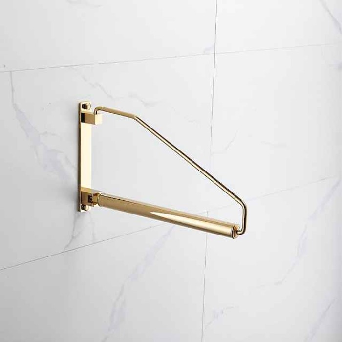 Towel Rack Towel Holder Towel Bar Foldable Creative Modern Brass 1PC Single Wall Mounted