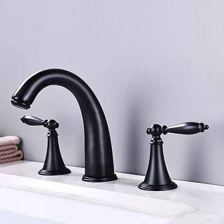 Widespread Bathroom Faucet Sink Mixer Basin Taps, Twin Handle Vessel Tap with Cold and Hot Hose