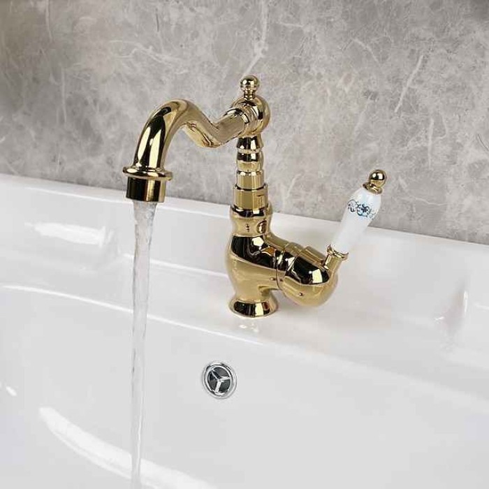 Bathroom Faucet Sink Mixer Basin Taps with Cold and Hot Hose, Deck Mounted Vessel Tap