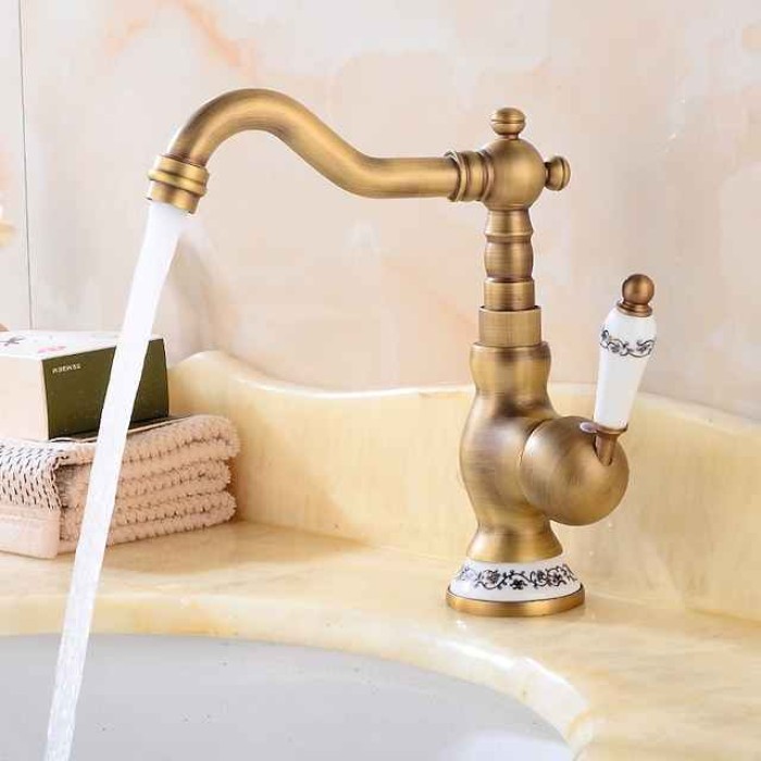 Bathroom Sink Mixer Faucet, Basin Taps with Cold and Hot Hose