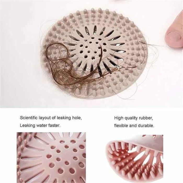 6PCS  Circular Silicon Sink Filter Sewer Anti-clogging Floor Drain Strainer Sewer Outfall Hair Stopper Catcher for Bathroom Kitchen