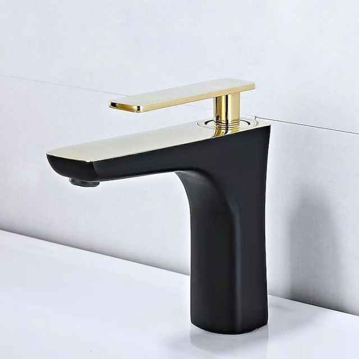 Bathroom Sink Mixer Faucet Basin Taps Single Handle Vessel Tap with Cold and Hot Hose