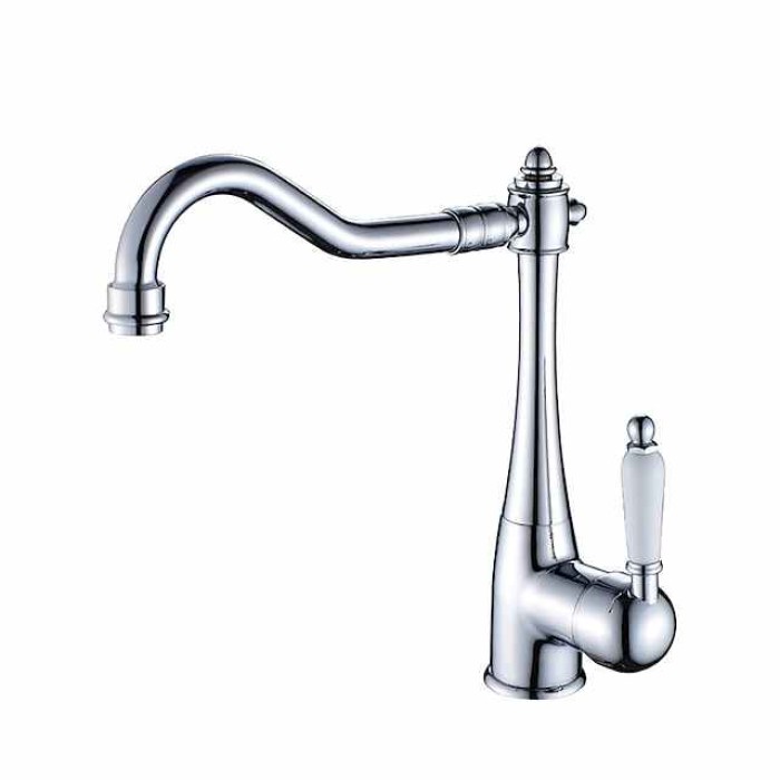 Kitchen faucet - Single Handle One Hole Electroplated Standard Spout Centerset Retro Vintage / Minimalist Kitchen Taps