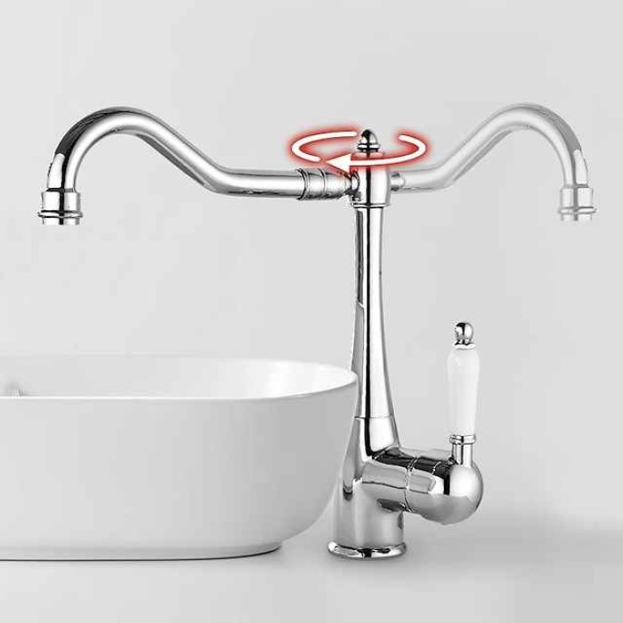 Kitchen faucet - Single Handle One Hole Electroplated Standard Spout Centerset Retro Vintage / Minimalist Kitchen Taps