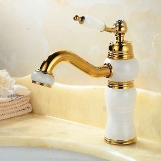 Bathroom Sink Faucet Mixer Basin Tap, Brass Single Handle with Hot and Cold Hose- Rotatable / Classic Electroplated Centerset Single Handle One HoleBath Taps