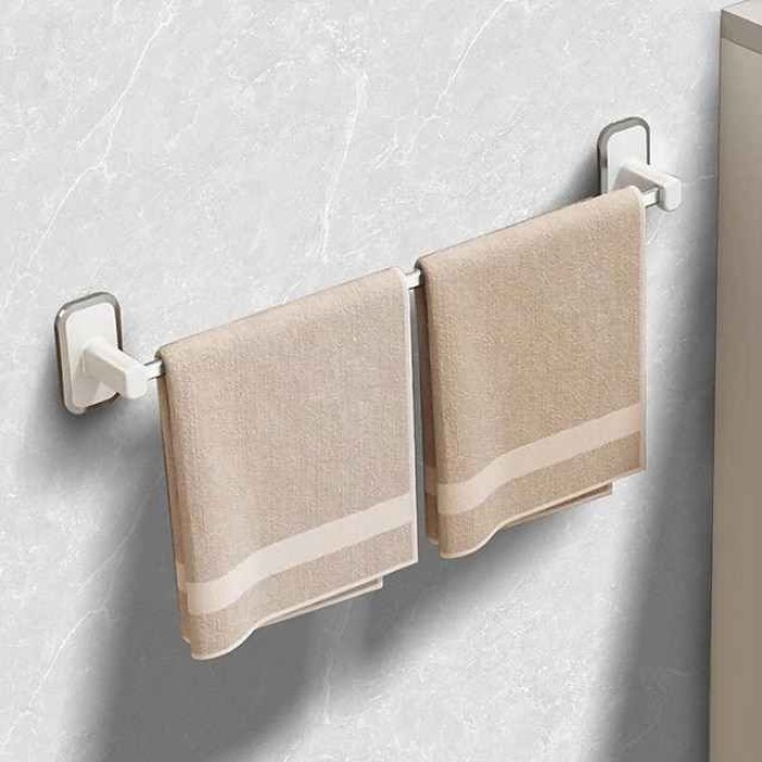 Single Towel Bar Towel Holder White Wall Towel Hanger Bathroom Accessories Shelf Rack